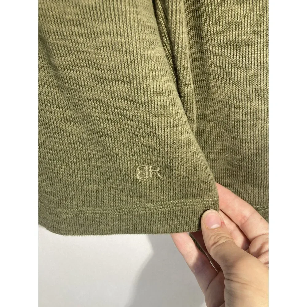 Banana Republic Men's Double Knit Long Sleeve Crewneck Shirt L Olive Green
